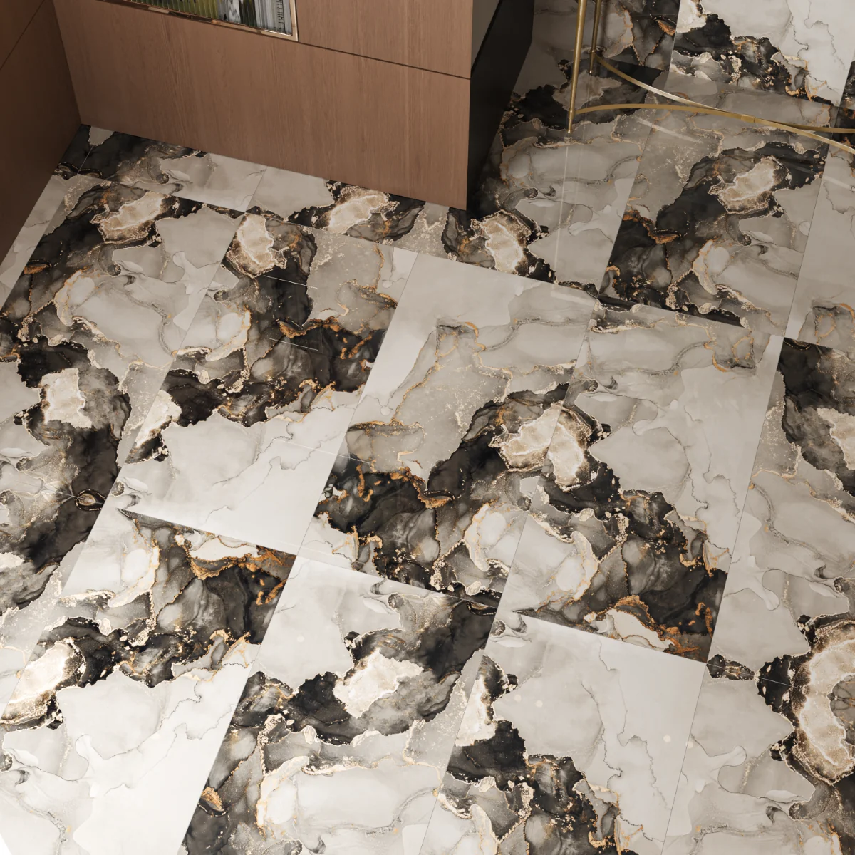 Gresie Portelanata Exterior / Interior Artis Gold 60 x 120 Lucioasa Cm Rectificata Tip Marmura