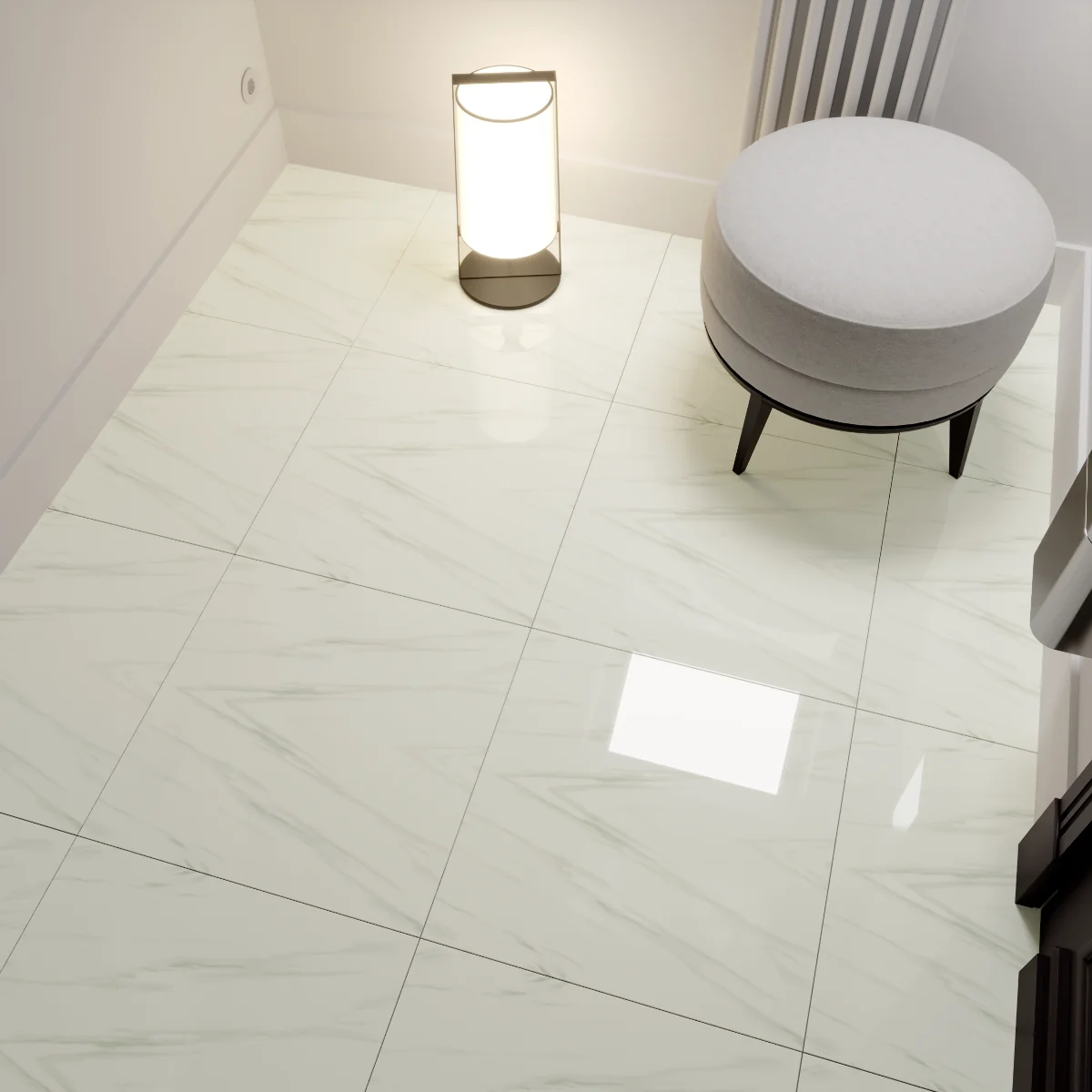 Gresie Exterior / Interior Portelanata Soluble Salt Unico 60 x 60 cm Lucioasa Rectificata Tip Marmura