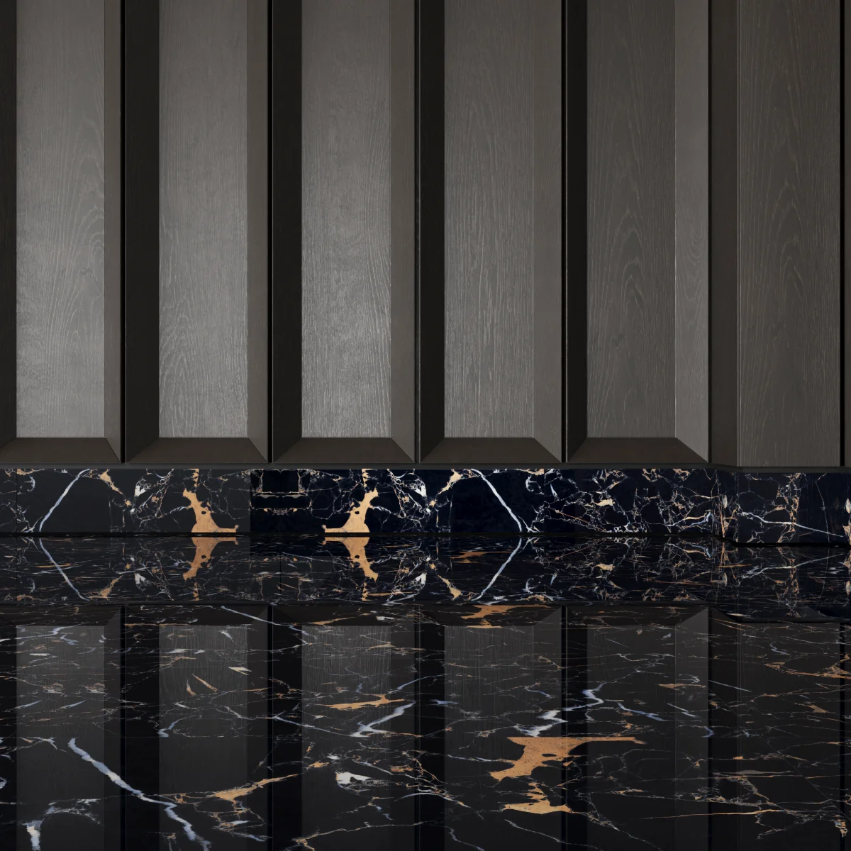 Gresie Exterior / Interior Porțelanată Black Potaro 60 x 120 Cm Lucioasă Rectificată Tip Marmură