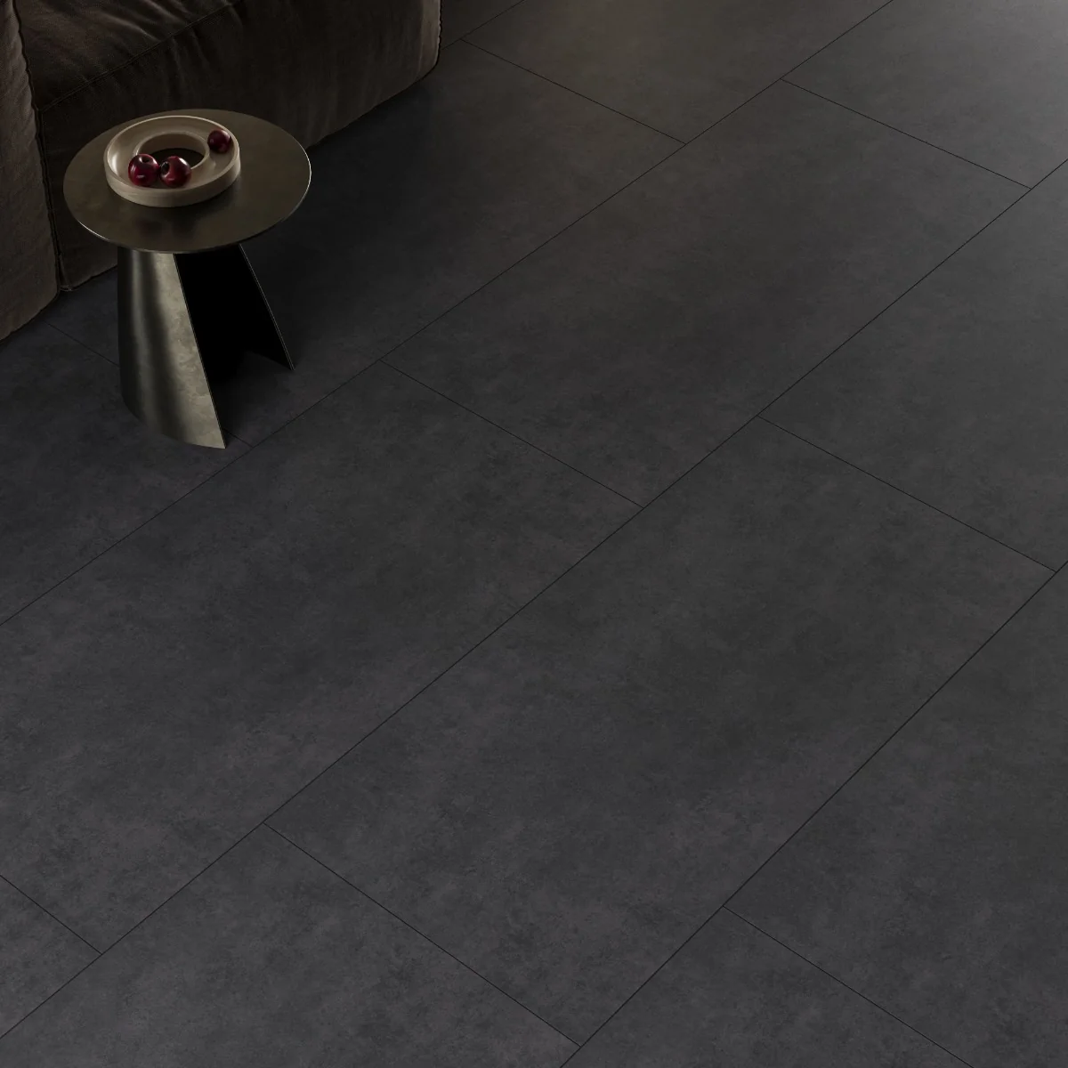 Gresie Antiderapantă Exterior / Interior Concrete Anthracite 60 x 120 cm Mată Porțelanată Rectificată Aspect Ciment
