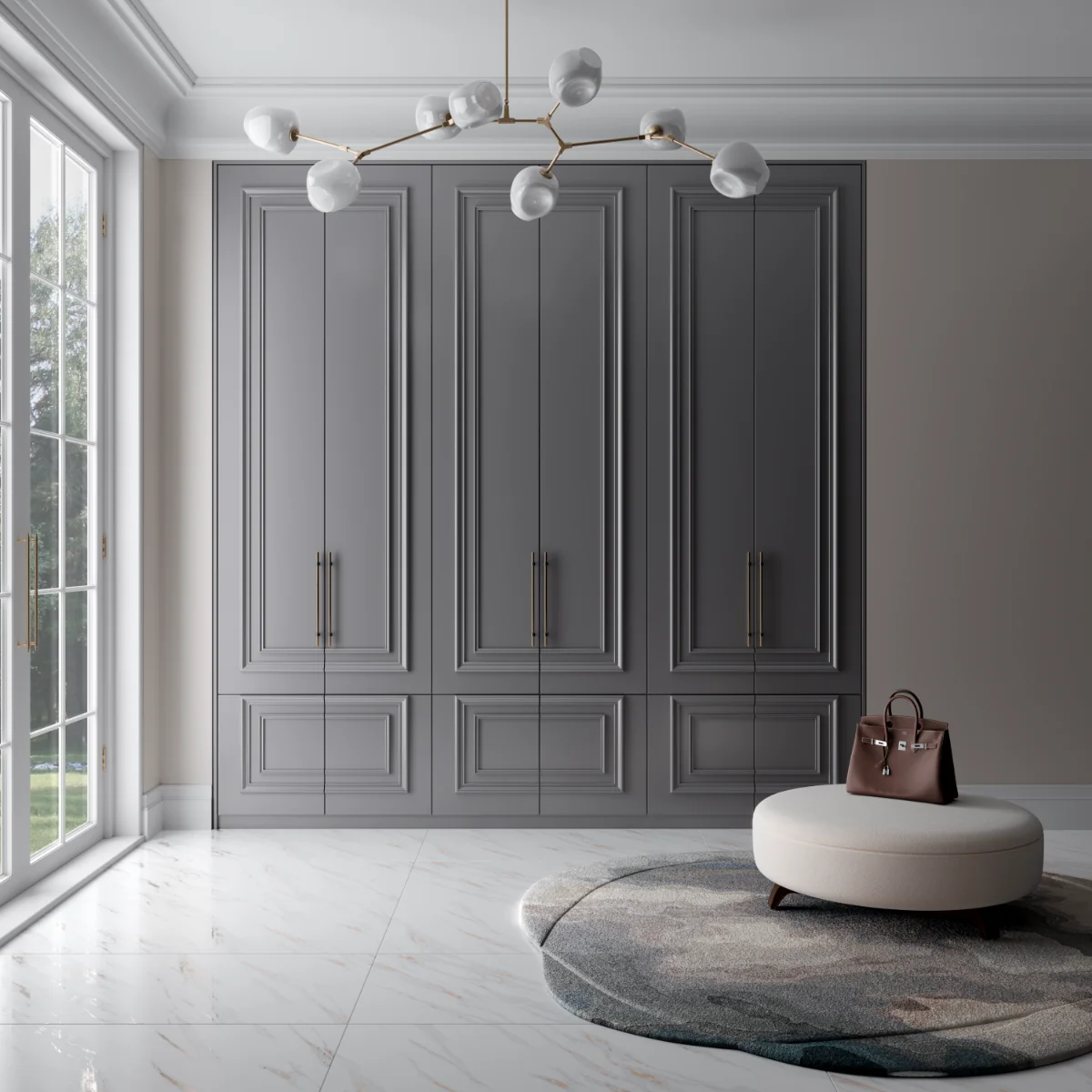 Gresie Exterior / Interior Portelanata Gold Flakes Carving 60 x 120 cm Mata Rectificata Tip Marmura