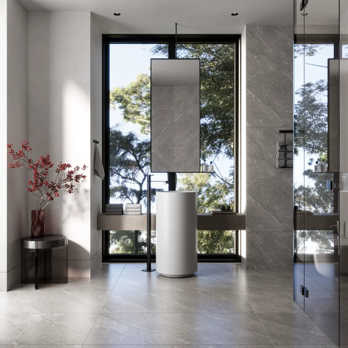 Gresie Portelanata Exterior / Interior Carno Grey 60 x 120 Cm Mata Rectificata Tip Marmura