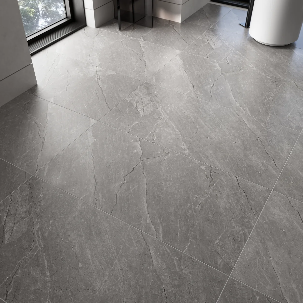 Gresie Portelanata Exterior / Interior Carno Grey 60 x 120 Cm Mata Rectificata Tip Marmura