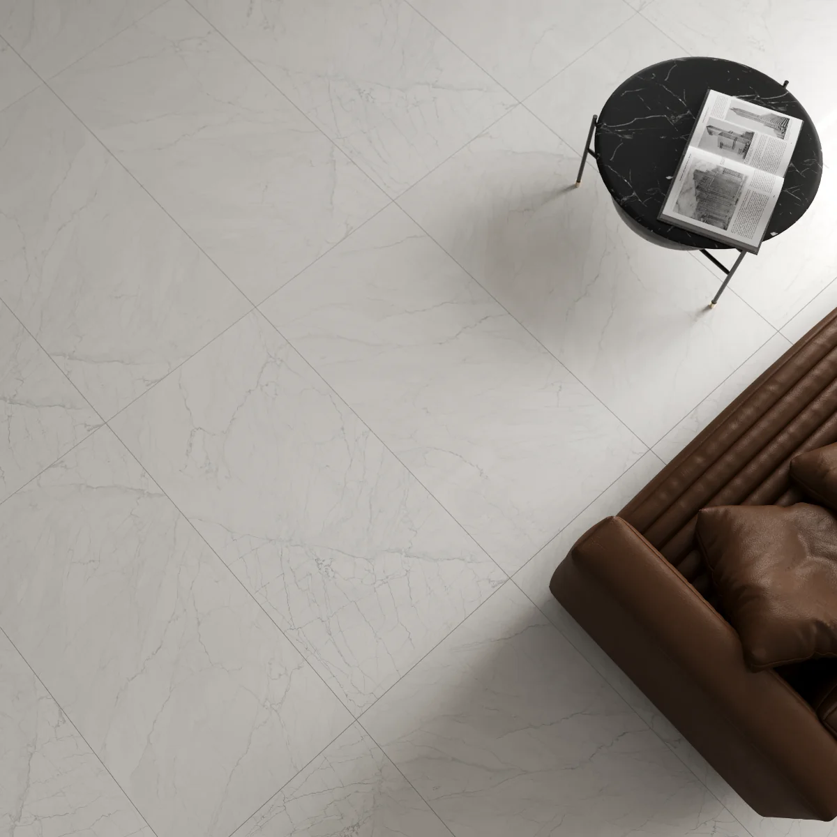 Gresie Portelanata Exterior / Interior Blueberry White 60 x 120 cm Mata Rectificata Tip Marmura