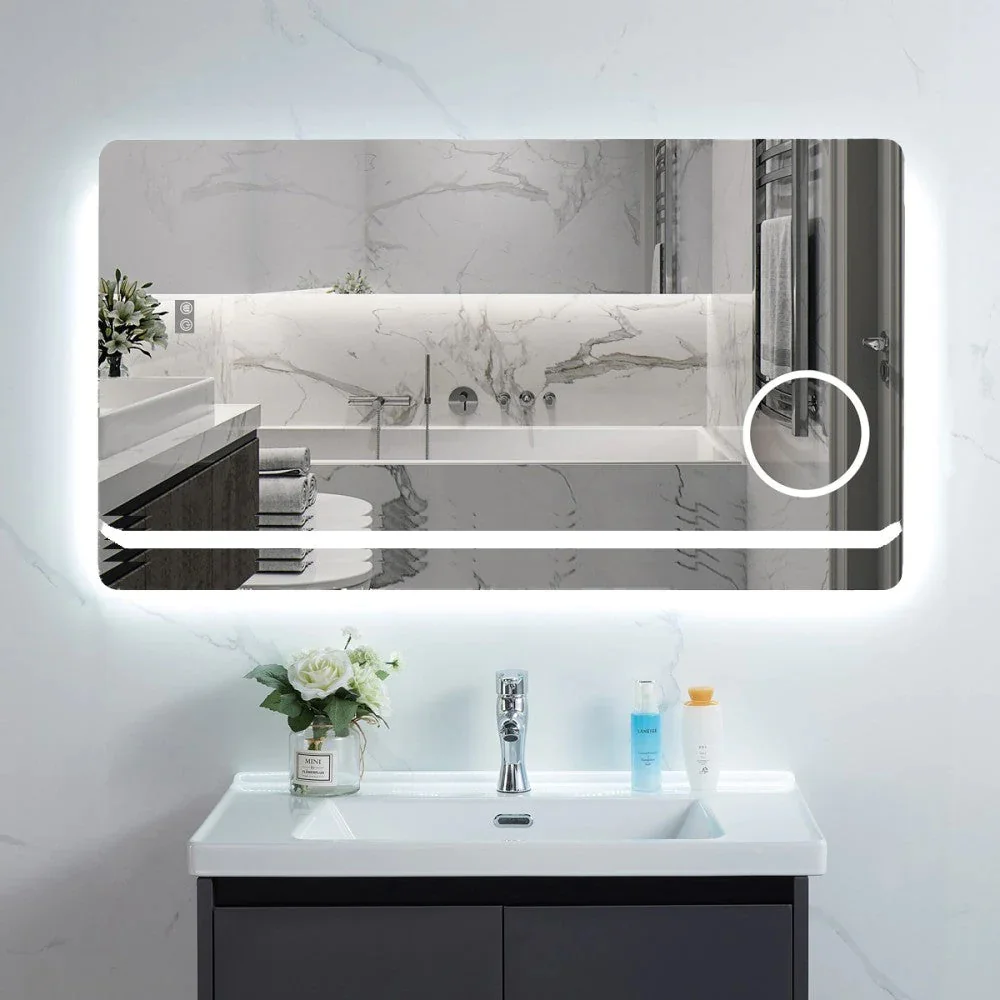 Oglinda Baie Cu LED Lupa Si Butoane Touch L-907 80x60 cm