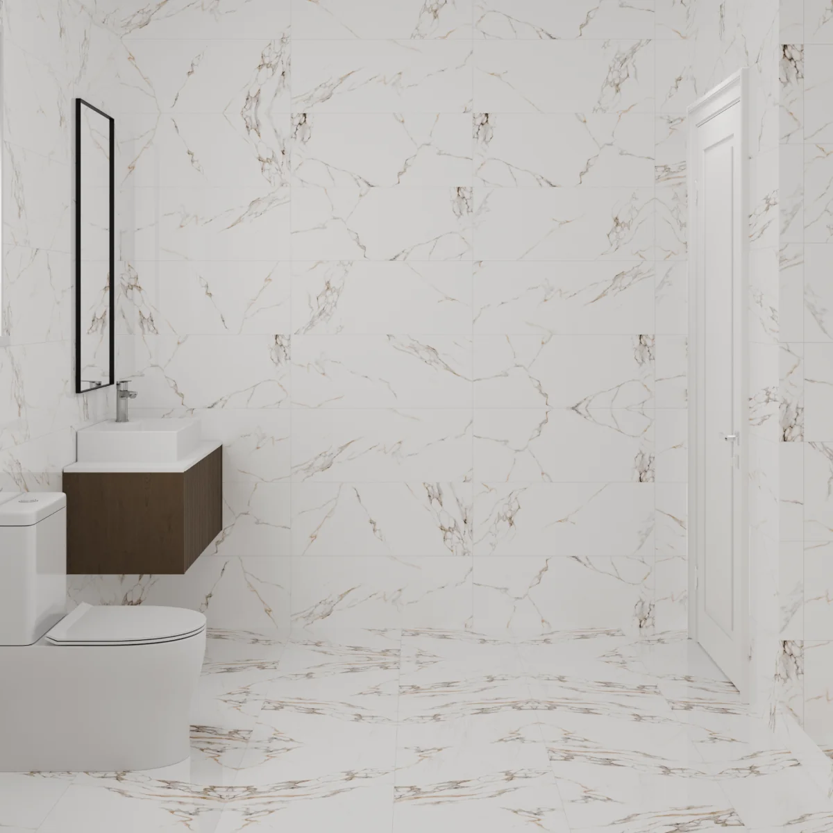 Gresie Exterior / Interior Porțelanată Malzini 45 x 45 cm Lucioasă Tip Marmură