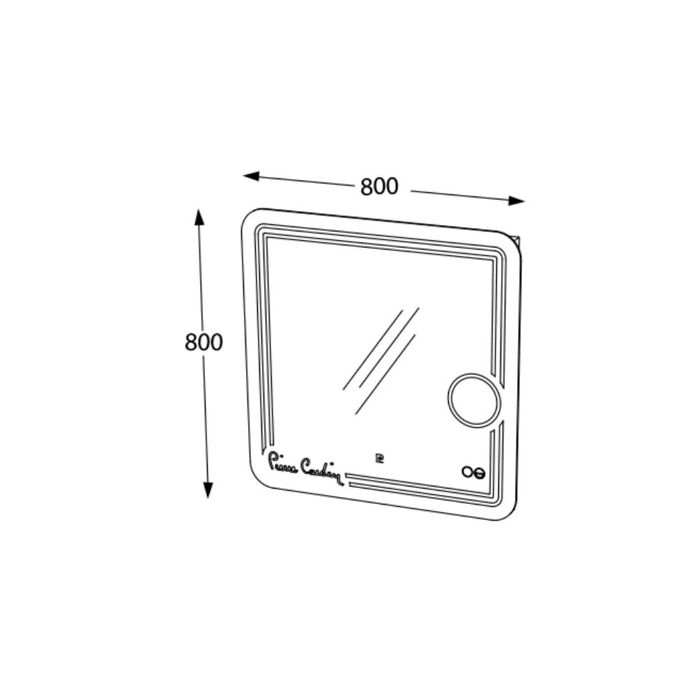 Oglinda Baie Cu LED Dezaburire Lupa Si Butoane Touch Pio Pierre Cardin 80x80 cm