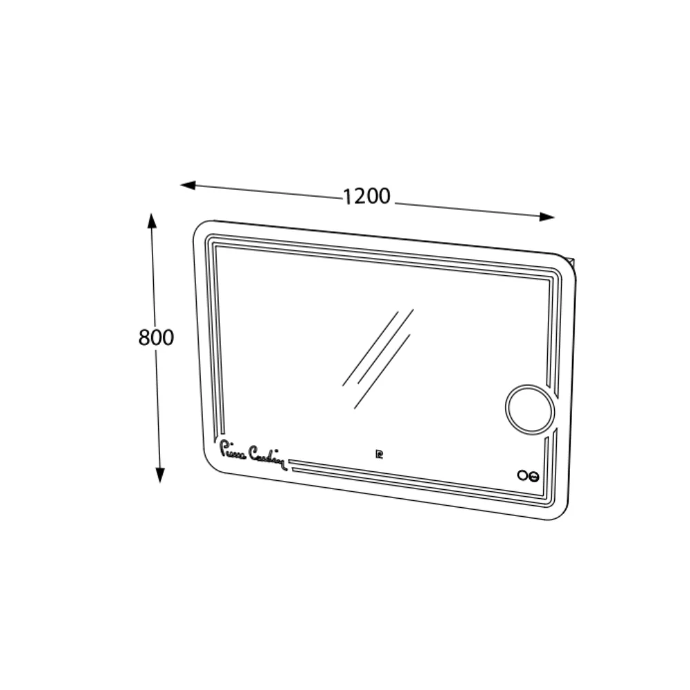 Oglinda Baie Cu LED Dezaburire Lupa Si Butoane Touch Pio Pierre Cardin 120x80 cm
