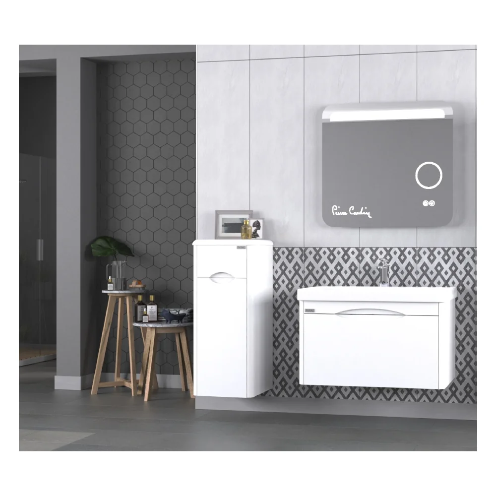 Oglinda Baie Cu LED Dezaburire Lupa Si Butoane Touch Pacific Pierre Cardin 75x70 Cm