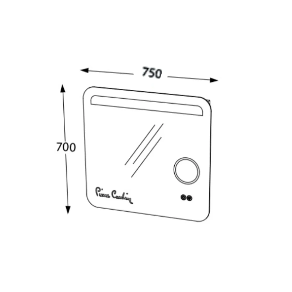 Oglinda Baie Cu LED Dezaburire Lupa Si Butoane Touch Pacific Pierre Cardin 75x70 Cm