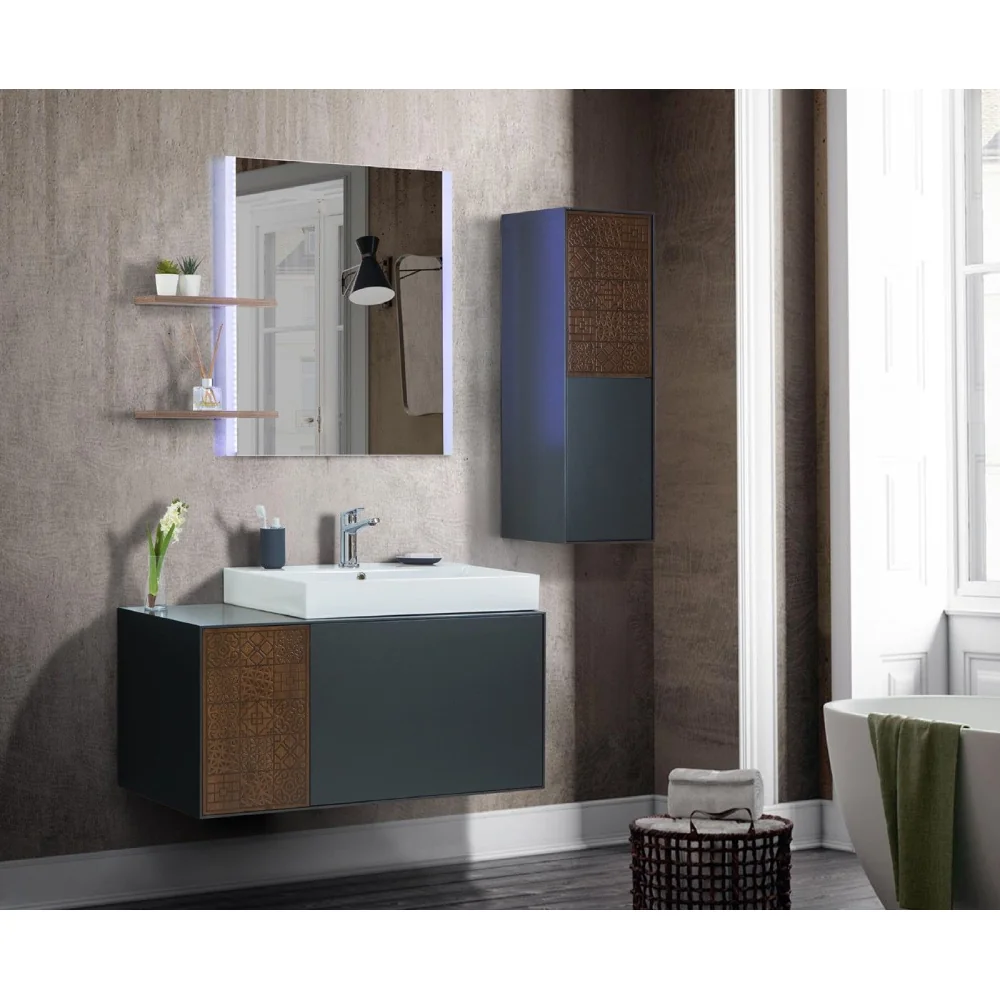 Dulap Baie Suspendat Monza Anthracite 92.9 cm