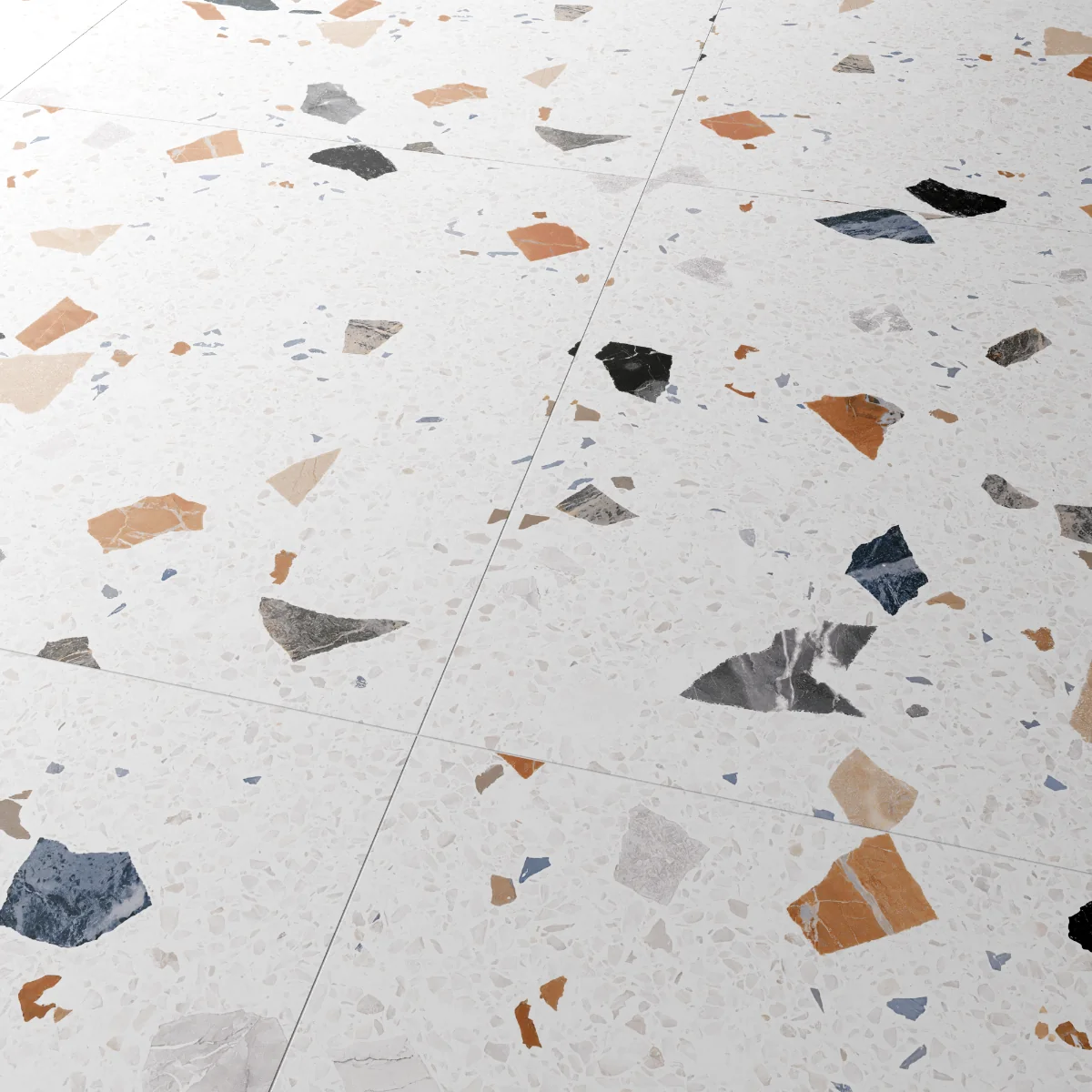 Gresie Mozaic Exterior / Interior Stracciatella White 60 x 60 Cm Mata Antiderapanta Portelanata Rectificata