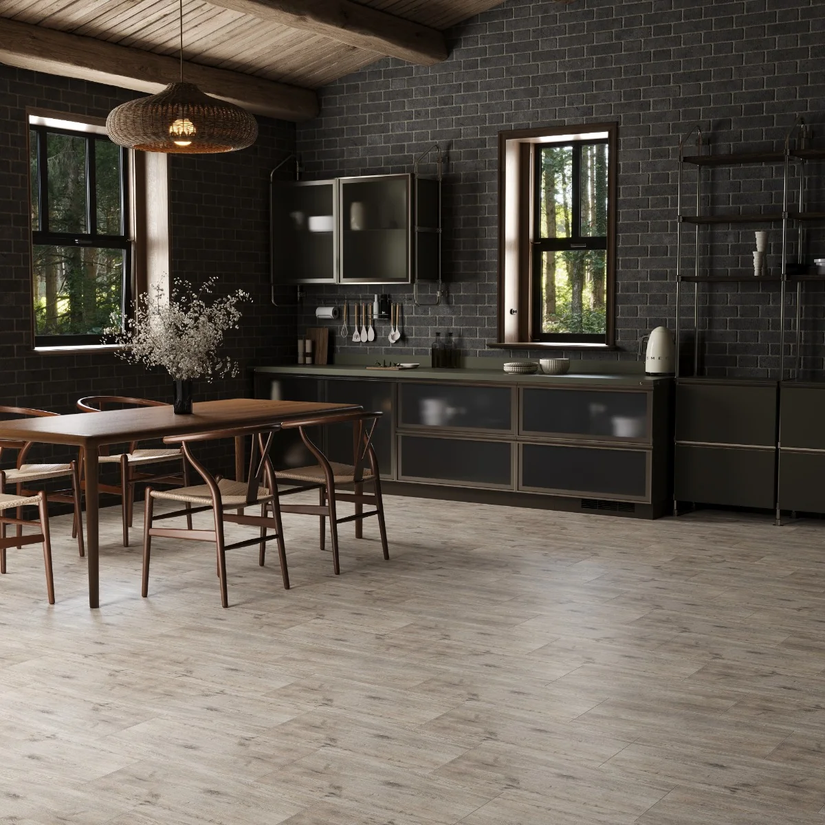 Gresie Tip Parchet Exterior / Interior Alpina Grey 30 x 60 cm Mata Portelanata