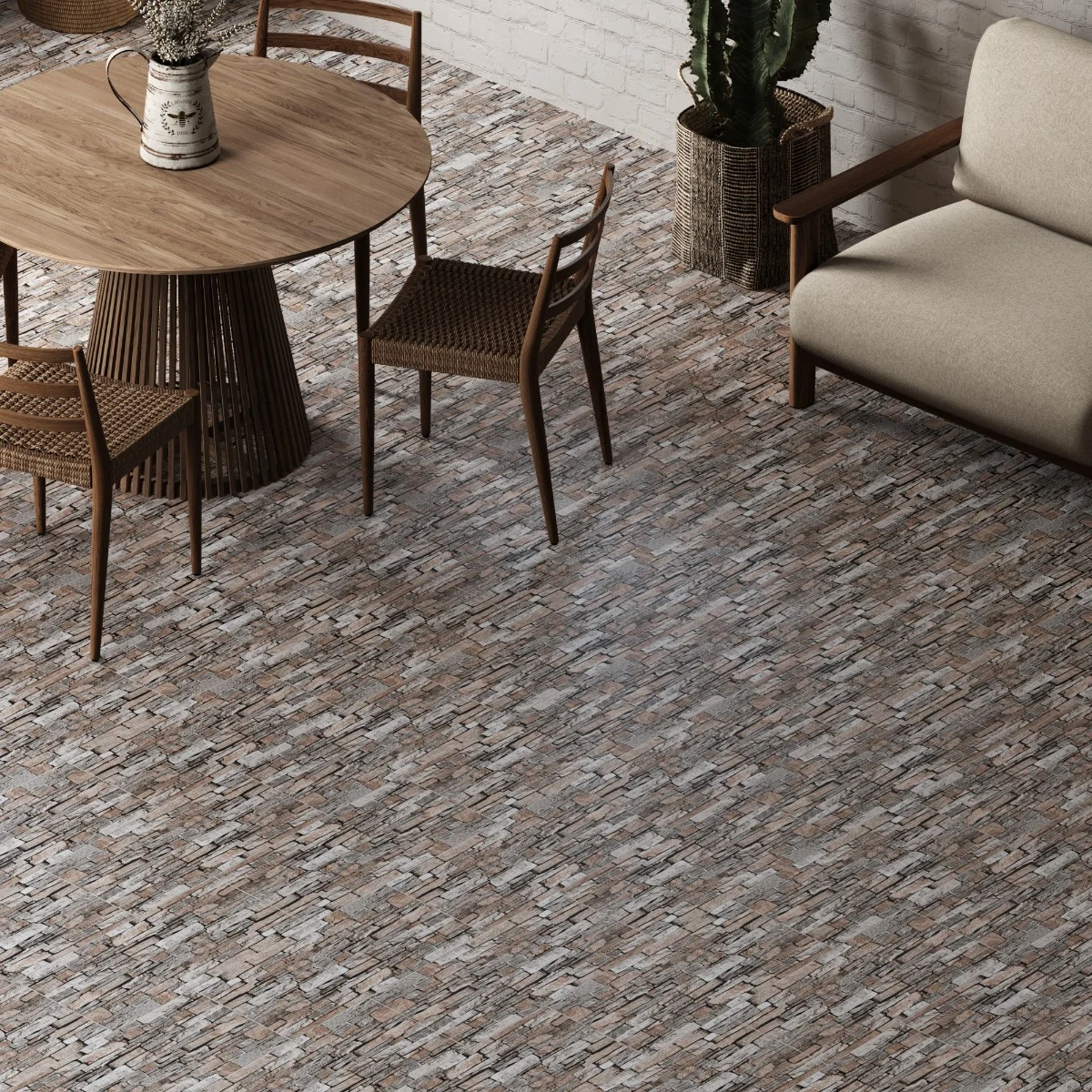 Gresie Exterior / Interior Antiderapantă Piga Grey 30 X 60 Cm Mată Portelanată Tip Piatră