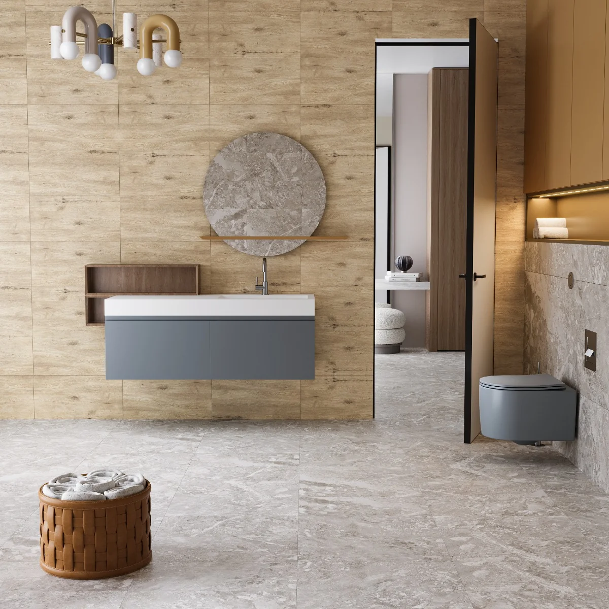 Gresie Tip Parchet Exterior / Interior Alpina Beige 30 x 60 Cm Mata Portelanata