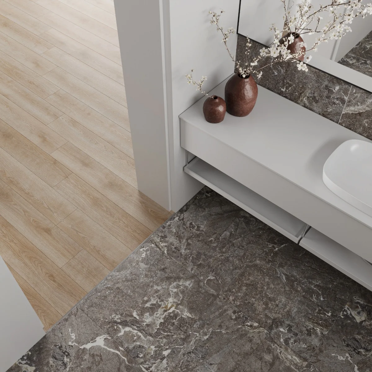 Gresie Antiderapantă Exterior / Interior Snake Stone Bronze 60 x 60 cm Mată Porțelanată Rectificată Aspect Ciment