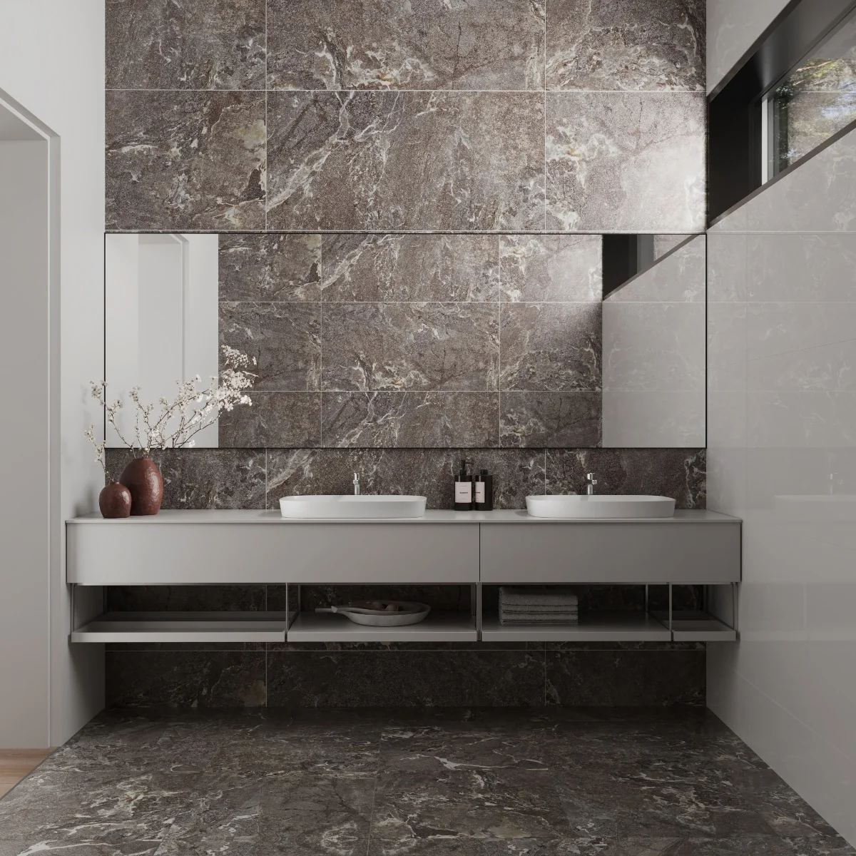 Gresie Antiderapantă Exterior / Interior Snake Stone Bronze 60 x 60 cm Mată Porțelanată Rectificată Aspect Ciment