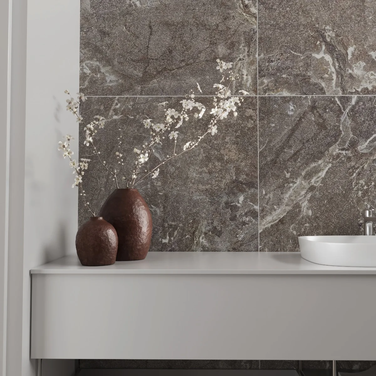 Gresie Antiderapantă Exterior / Interior Snake Stone Bronze 60 x 60 cm Mată Porțelanată Rectificată Aspect Ciment