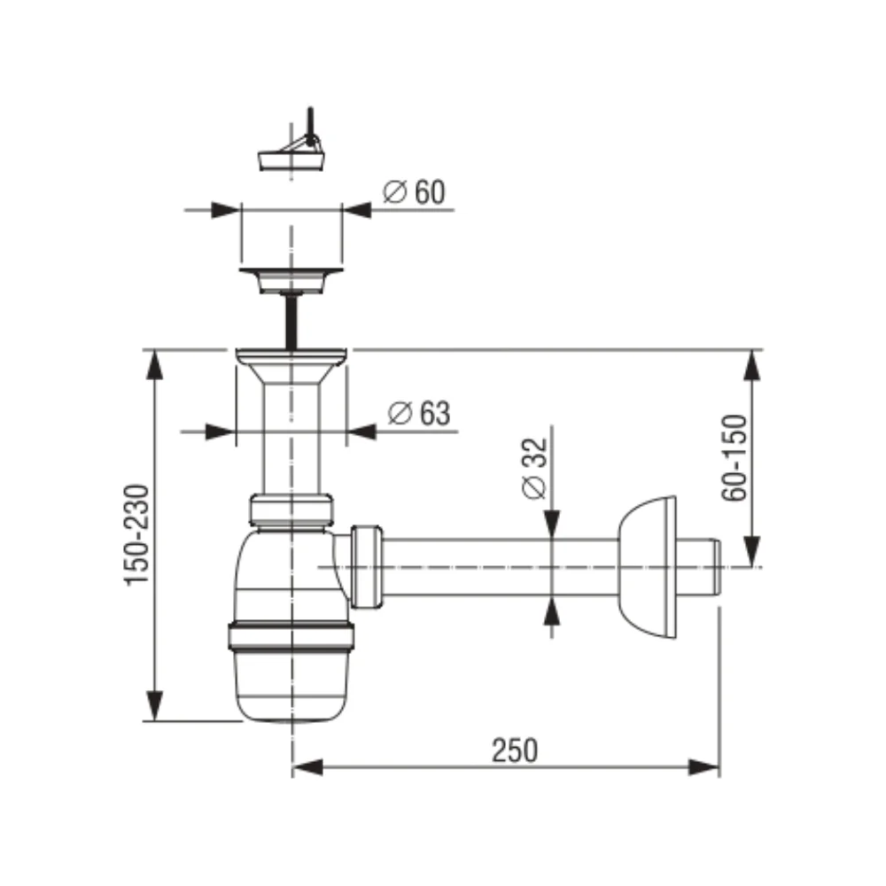 Sifon Pentru Lavoar 32 mm LIV-201647