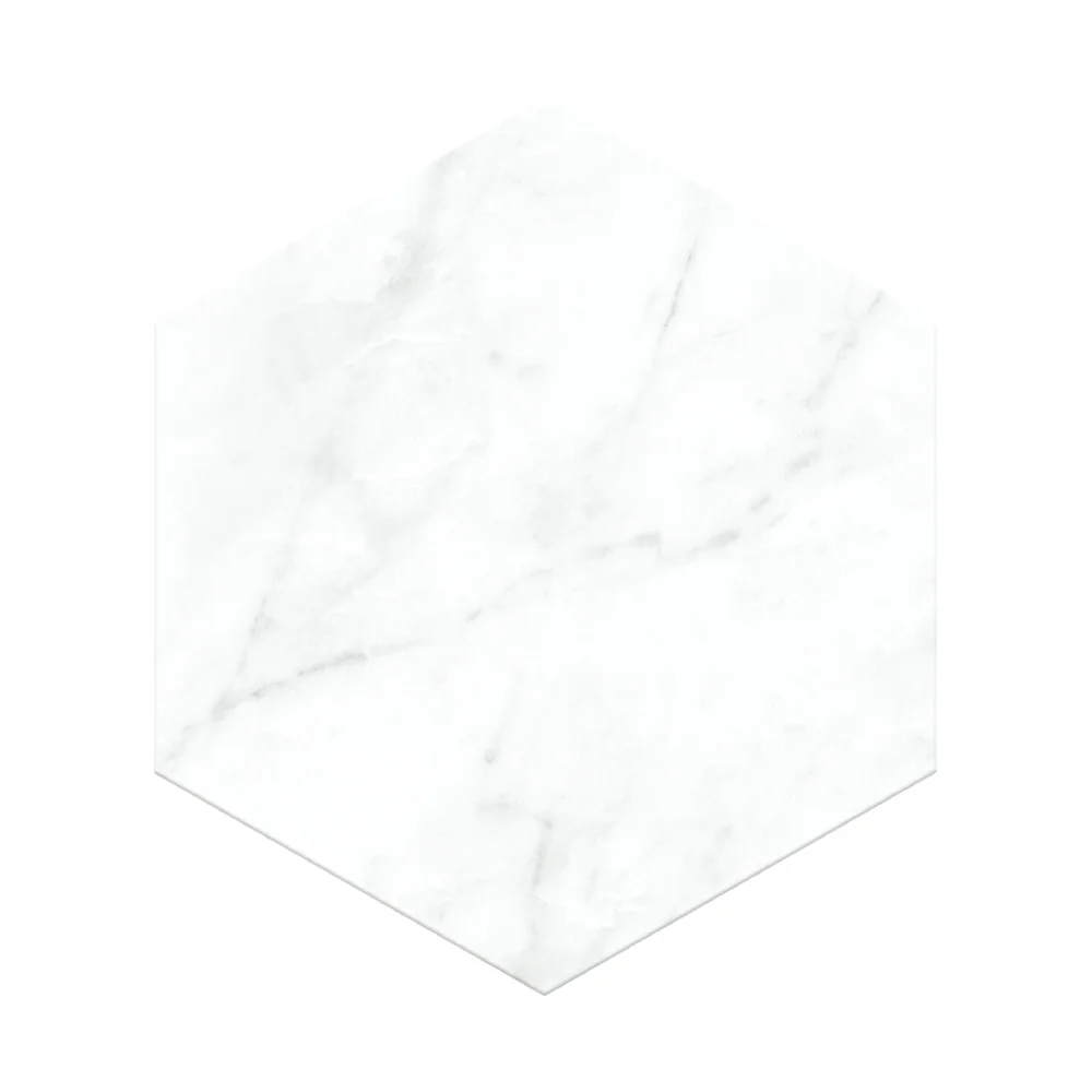 Gresie Hexagonala Exterior / Interior Alley White 21.5 x 25 cm Mata Portelanata Tip Marmura