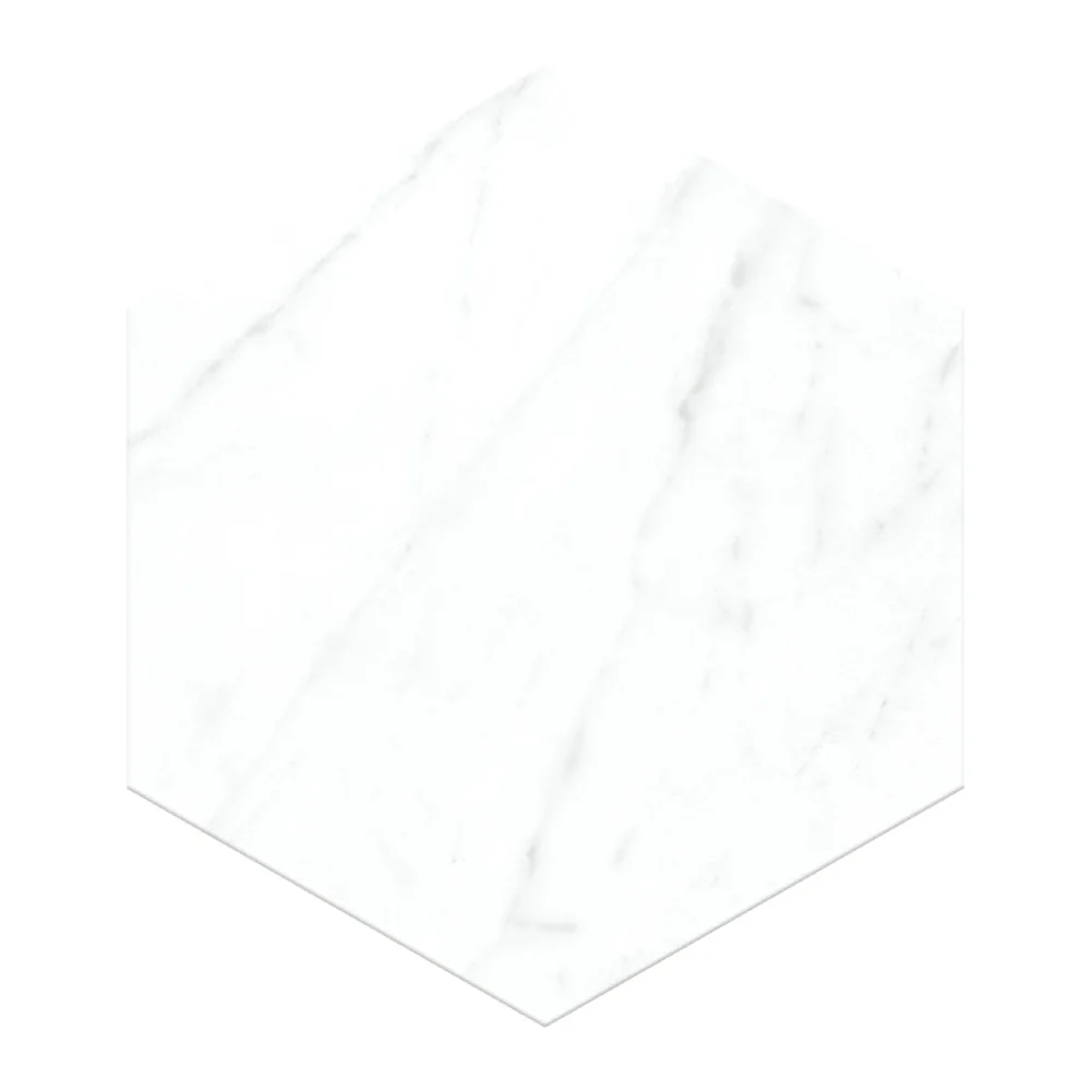 Gresie Hexagonala Exterior / Interior Alley White 21.5 x 25 cm Mata Portelanata Tip Marmura