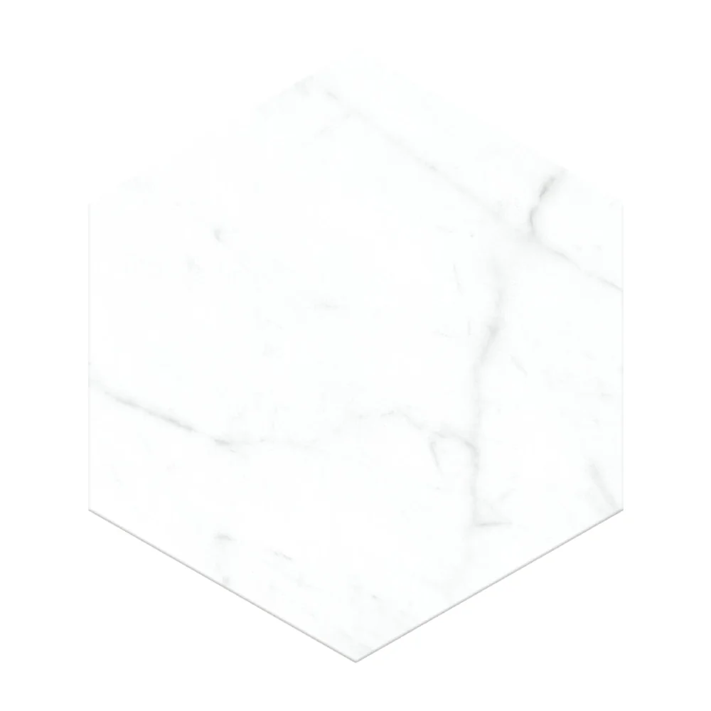 Gresie Hexagonala Exterior / Interior Alley White 21.5 x 25 cm Mata Portelanata Tip Marmura