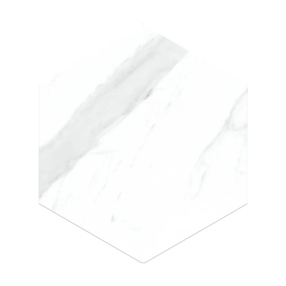 Gresie Hexagonala Exterior / Interior Alley White 21.5 x 25 cm Mata Portelanata Tip Marmura