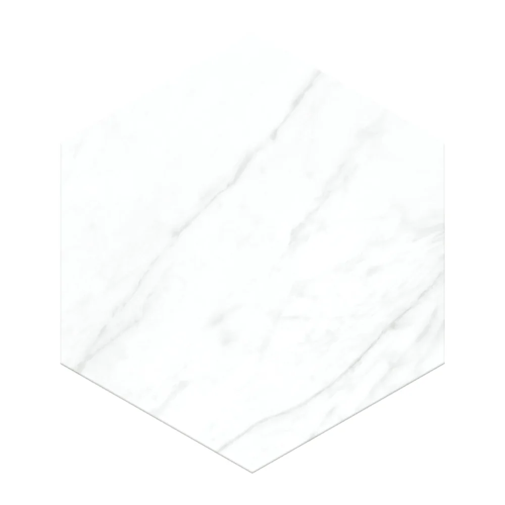Gresie Hexagonala Exterior / Interior Alley White 21.5 x 25 cm Mata Portelanata Tip Marmura