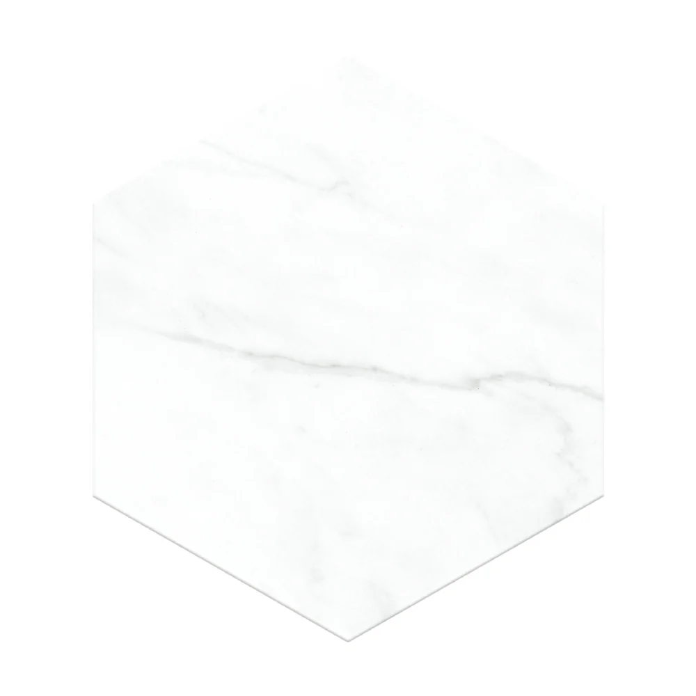 Gresie Hexagonala Exterior / Interior Alley White 21.5 x 25 cm Mata Portelanata Tip Marmura