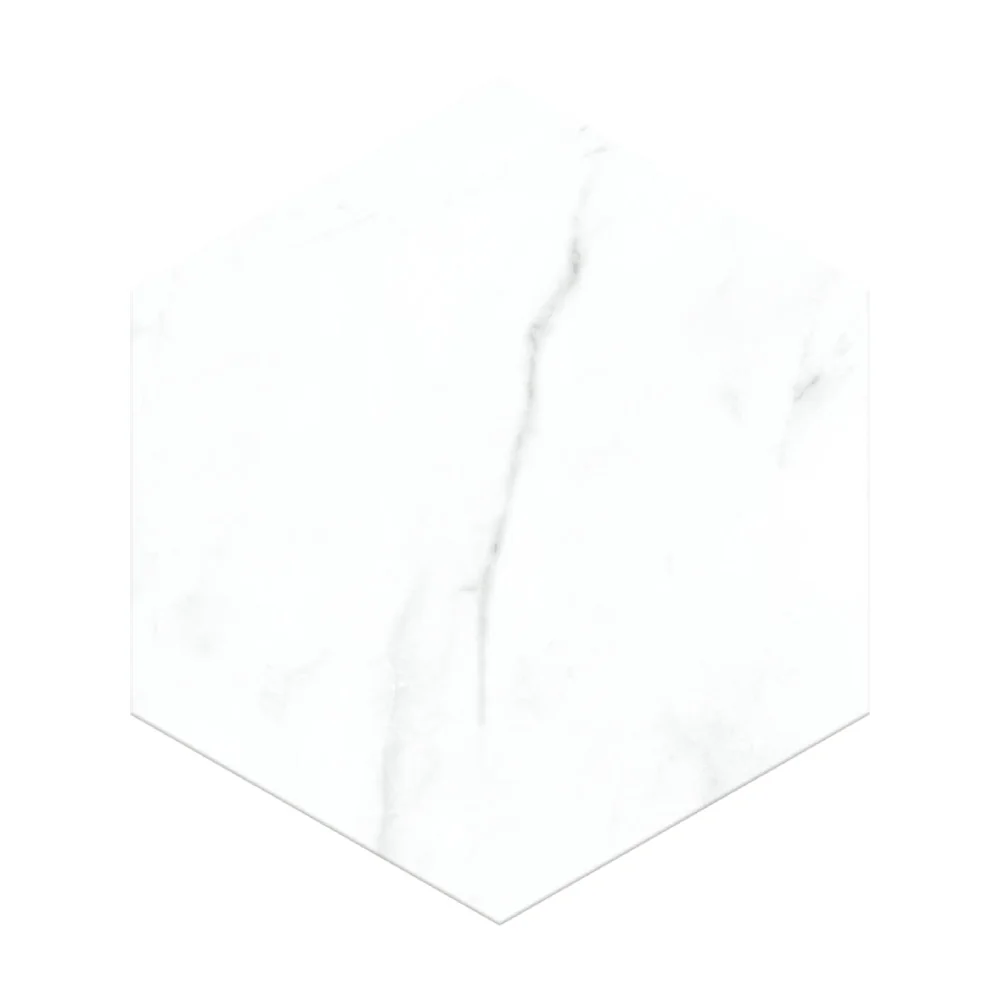 Gresie Hexagonala Exterior / Interior Alley White 21.5 x 25 cm Mata Portelanata Tip Marmura