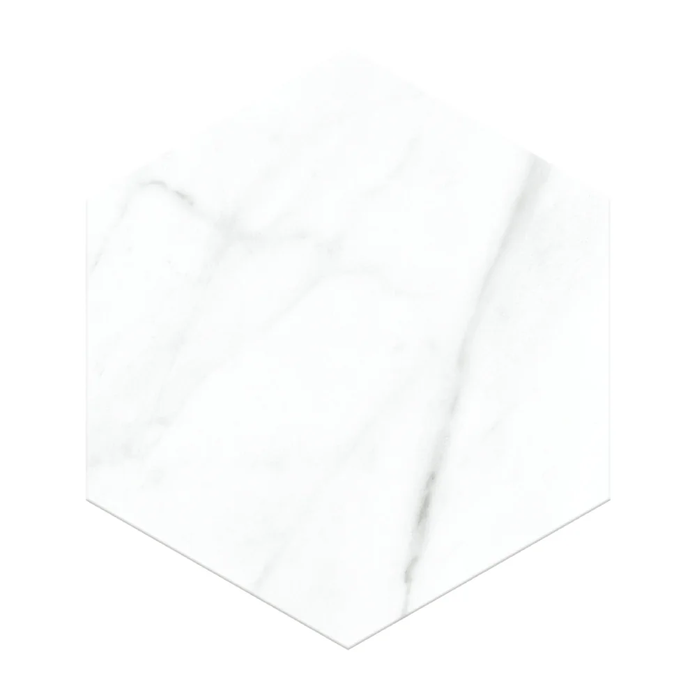 Gresie Hexagonala Exterior / Interior Alley White 21.5 x 25 cm Mata Portelanata Tip Marmura