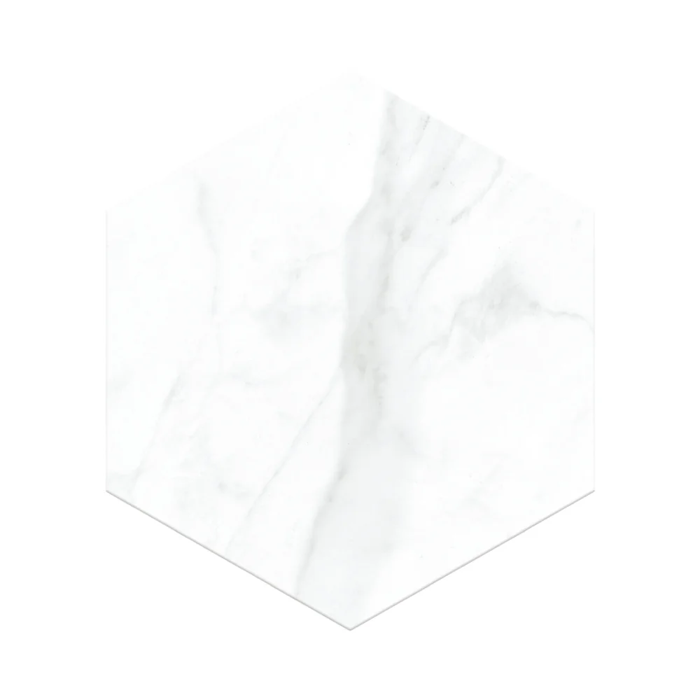 Gresie Hexagonala Exterior / Interior Alley White 21.5 x 25 cm Mata Portelanata Tip Marmura