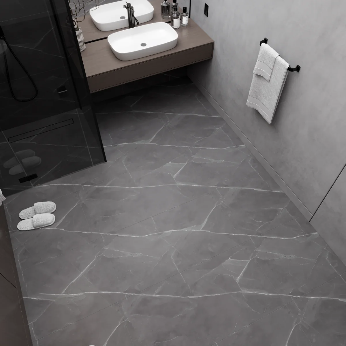 Gresie Portelanata Exterior / Interior Aston Grey 60 X 120 Cm Mata Rectificata Tip Marmura