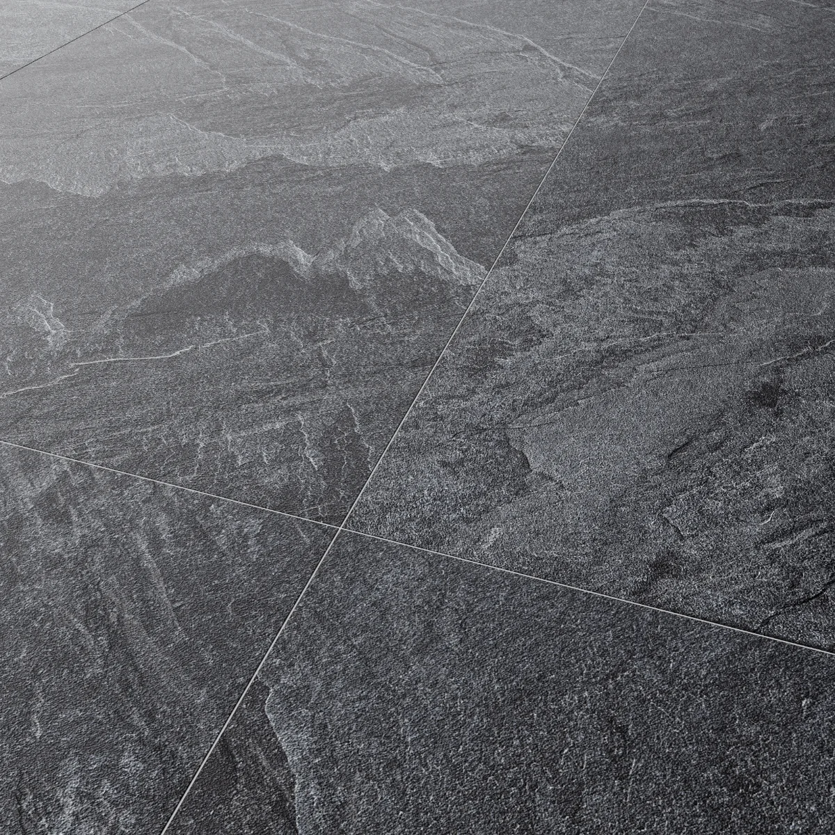 Gresie Exterior / Interior Porțelanată Stone Austin Nero 60 x 120 cm Mată Rectificată Tip Piatră Naturală