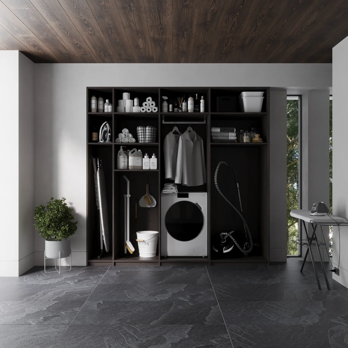 Gresie Exterior / Interior Porțelanată Stone Austin Nero 60 x 120 cm Mată Rectificată Tip Piatră Naturală