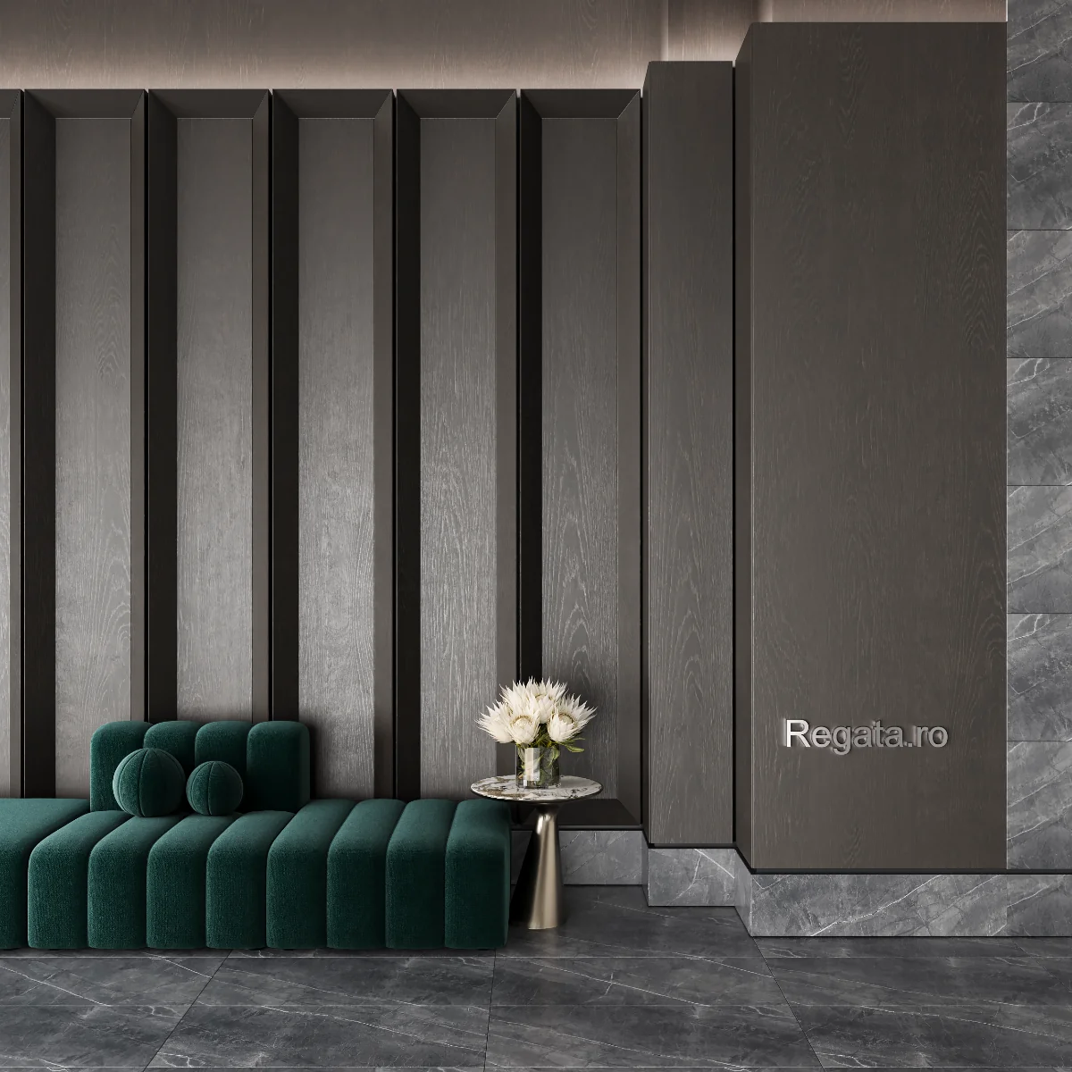 Gresie Portelanata Exterior / Interior Armany Grey 60 x 120 cm Mata Rectificata Tip Marmura