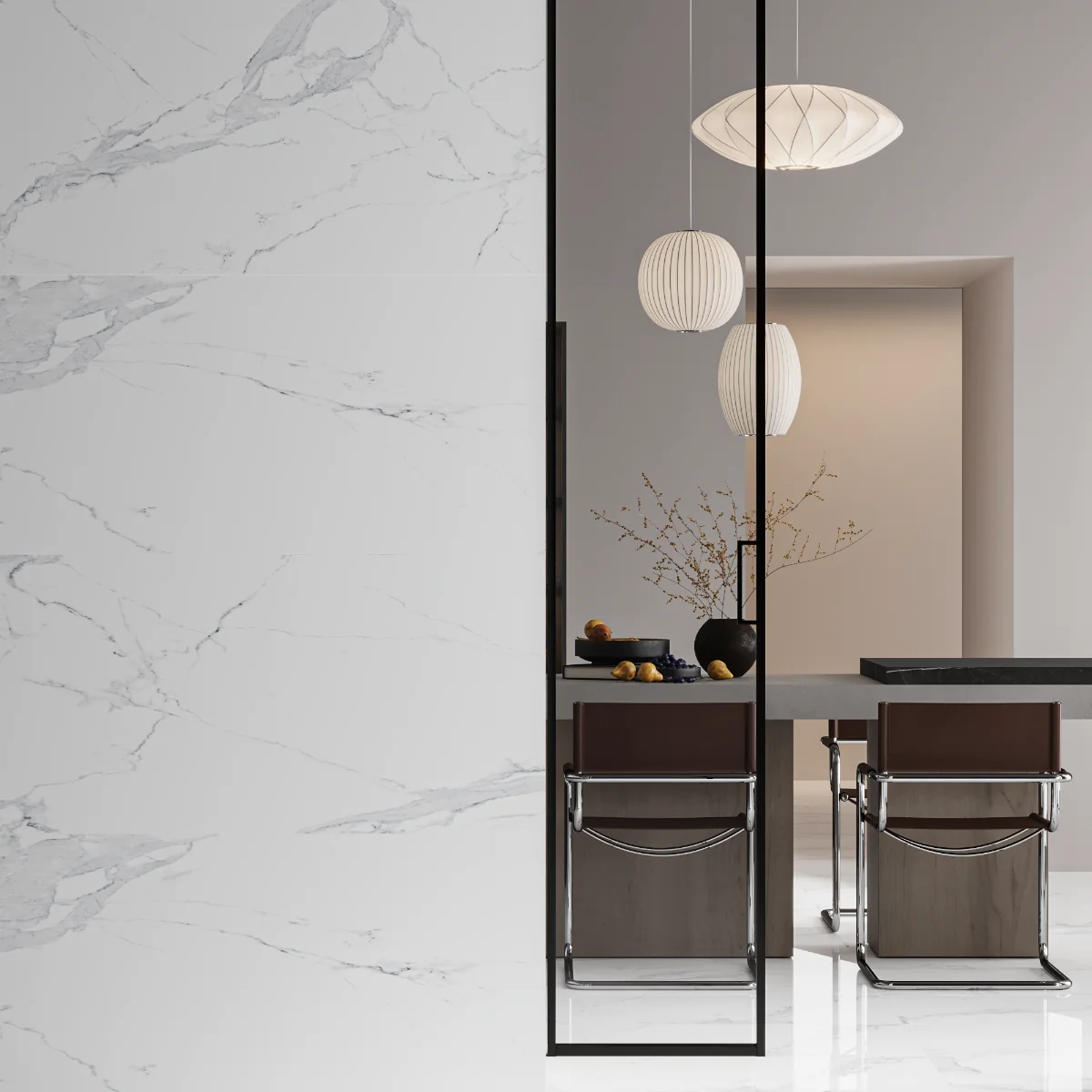 Gresie Antiderapanta Exterior / Interior Avenzo Silver 60 x 120 Cm Mata Portelanata Rectificata Tip Marmura