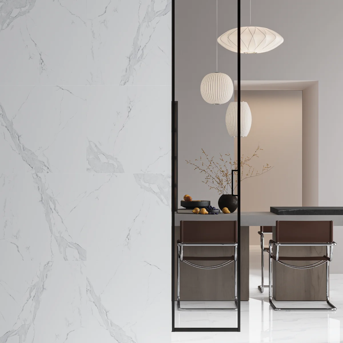 Gresie Antiderapanta Exterior / Interior Avenzo Silver 60 x 60 cm Mata Portelanata Rectificata Tip Marmura