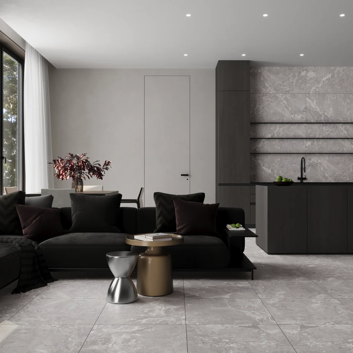 Gresie Antiderapanta Exterior / Interior Snake Stone Silver 60 X 60 Cm Mata Portelanata Rectificata Aspect Ciment