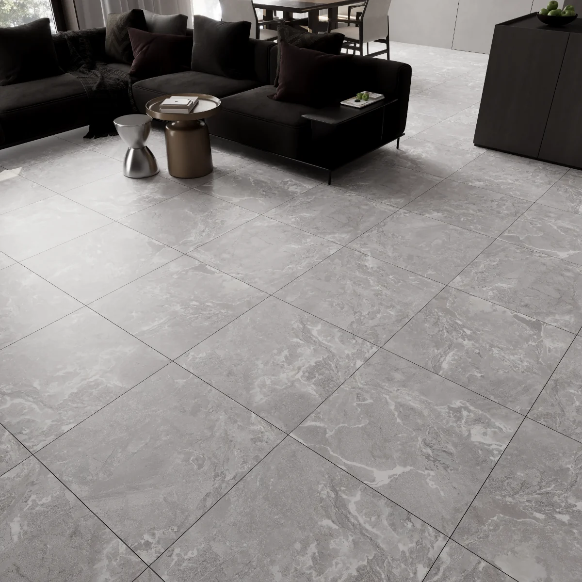 Gresie Antiderapanta Exterior / Interior Snake Stone Silver 60 X 60 Cm Mata Portelanata Rectificata Aspect Ciment