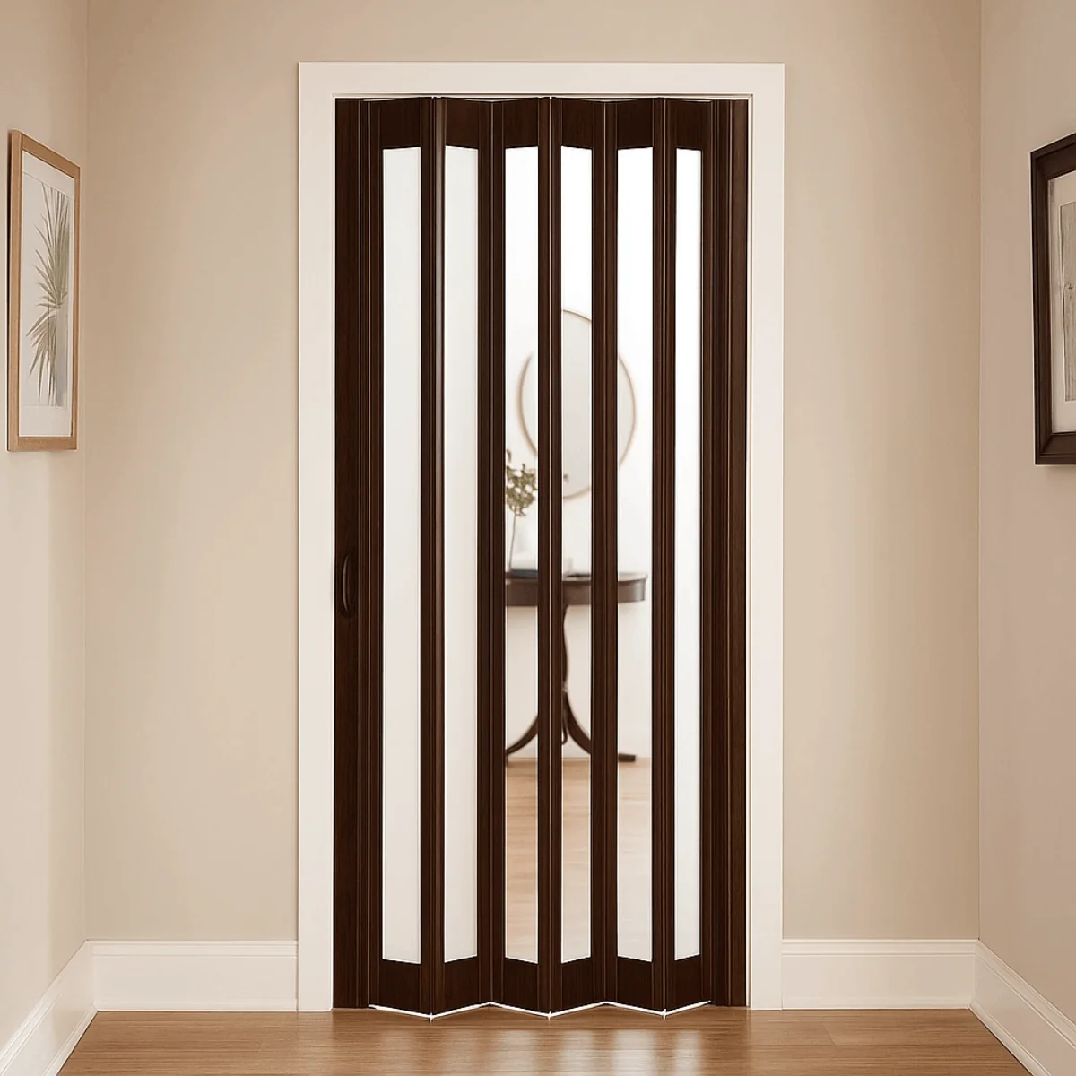 Usa Plianta Interior Cu Geam 1/1 Prestij Din PVC Nuc 850/2030 mm