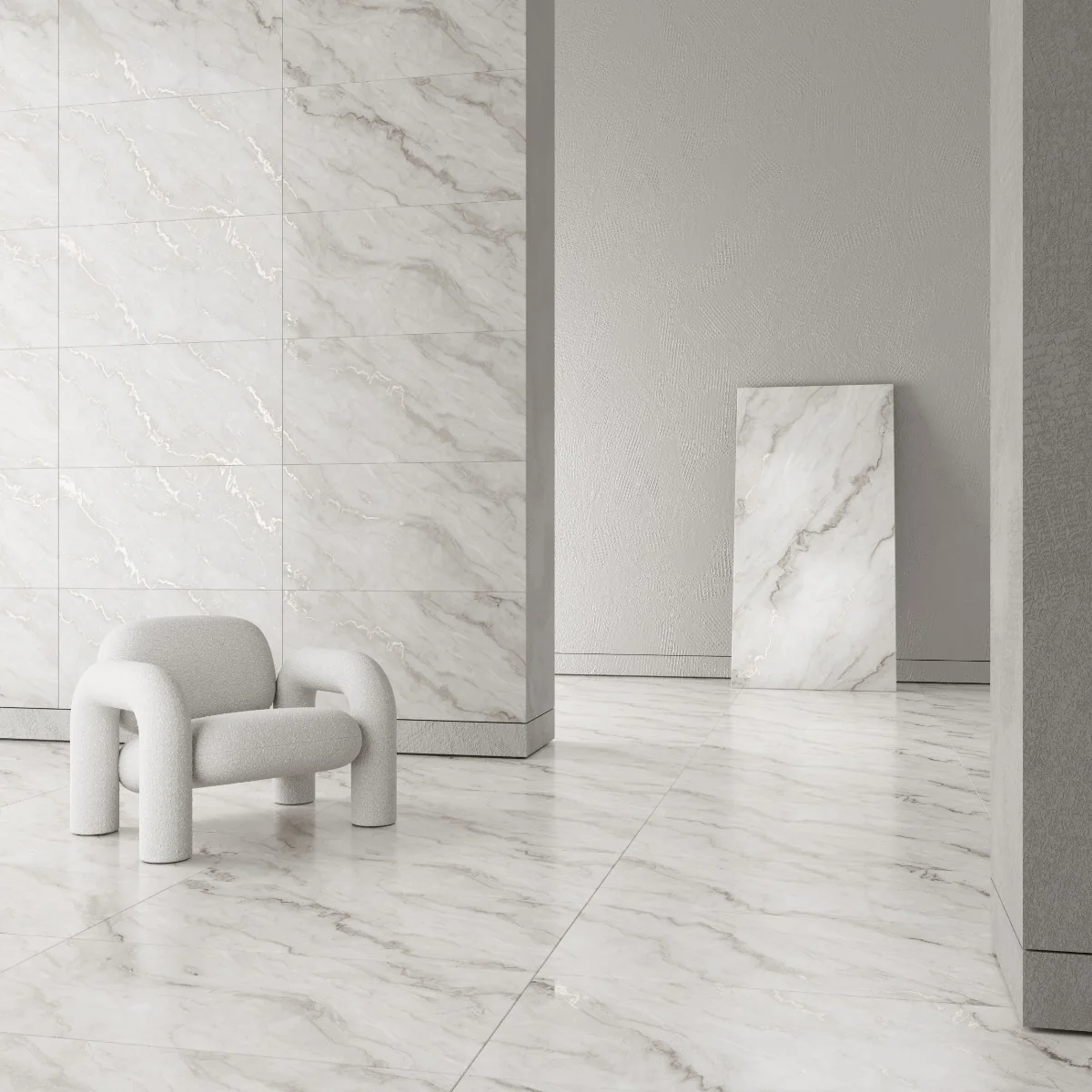 Gresie Porțelanată Exterior / Interior Arctico Natural 60 x 120 Cm Mată Rectificată Tip Marmură