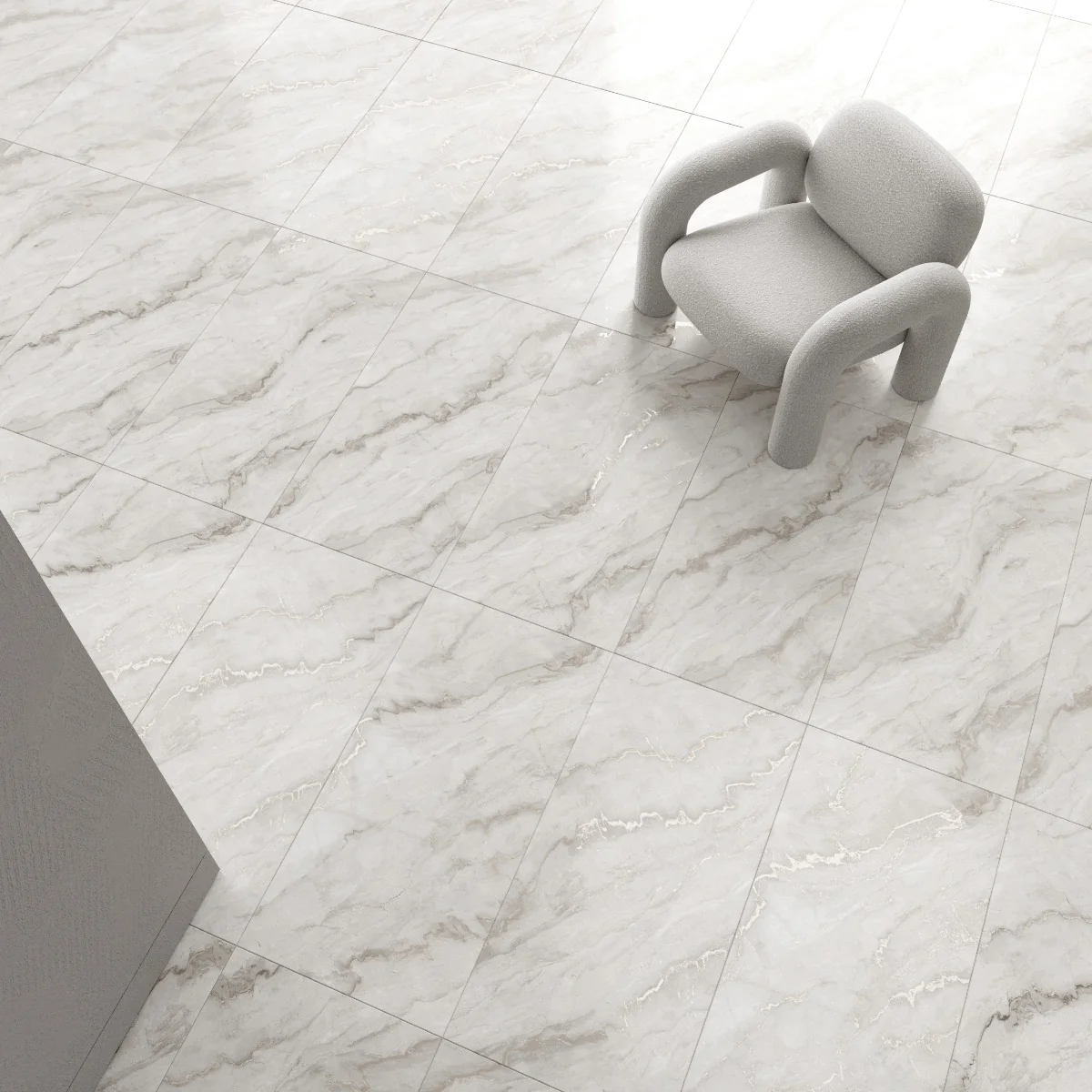 Gresie Porțelanată Exterior / Interior Arctico Natural 60 x 120 Cm Mată Rectificată Tip Marmură