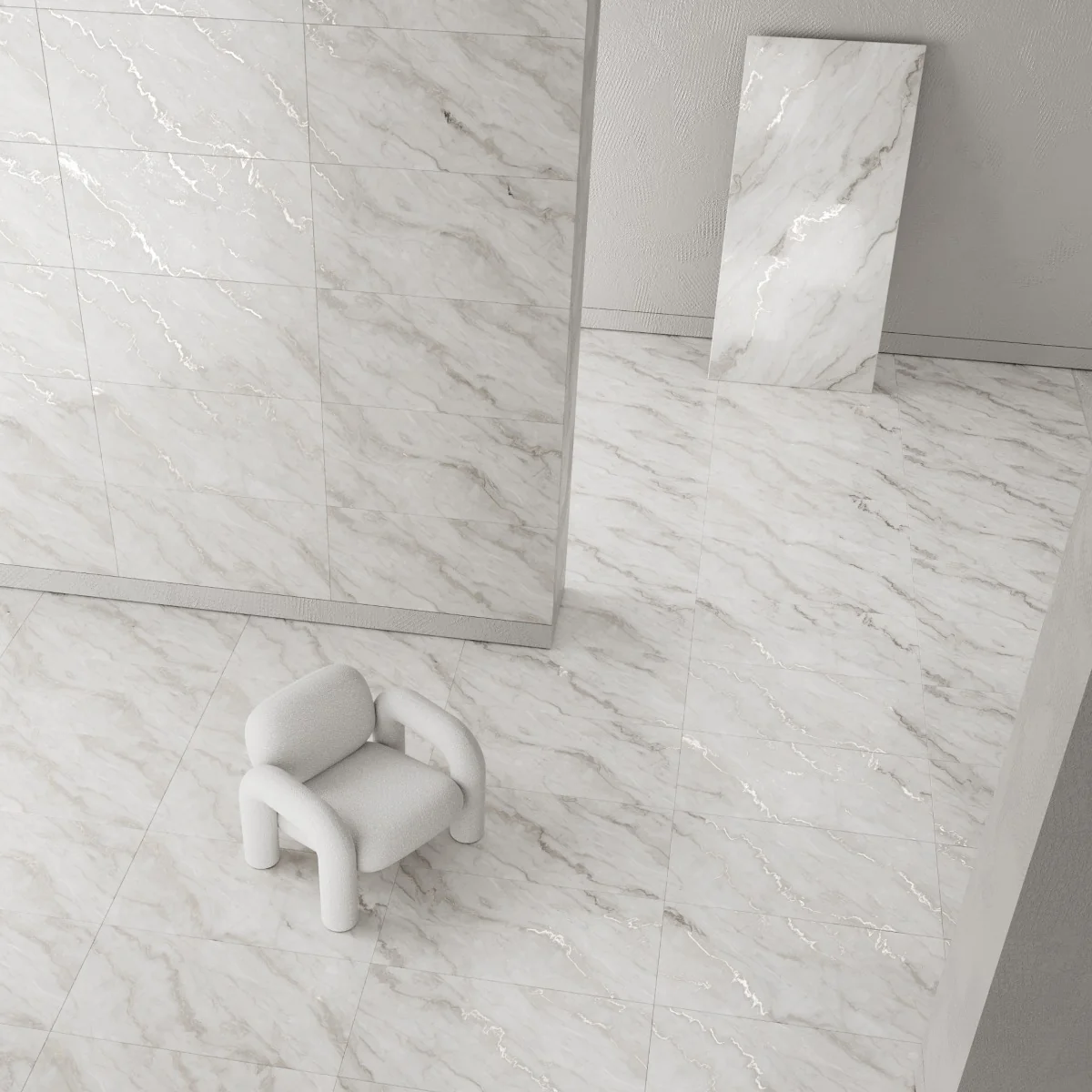 Gresie Porțelanată Exterior / Interior Arctico Natural 60 x 120 Cm Mată Rectificată Tip Marmură