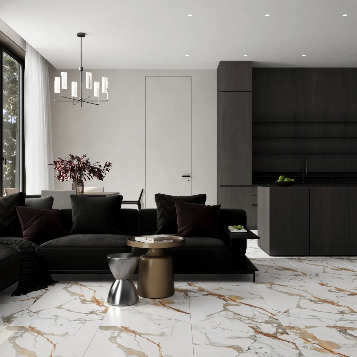 Gresie Portelanata Rectificata Nover White Carving 60X120 cm Mata