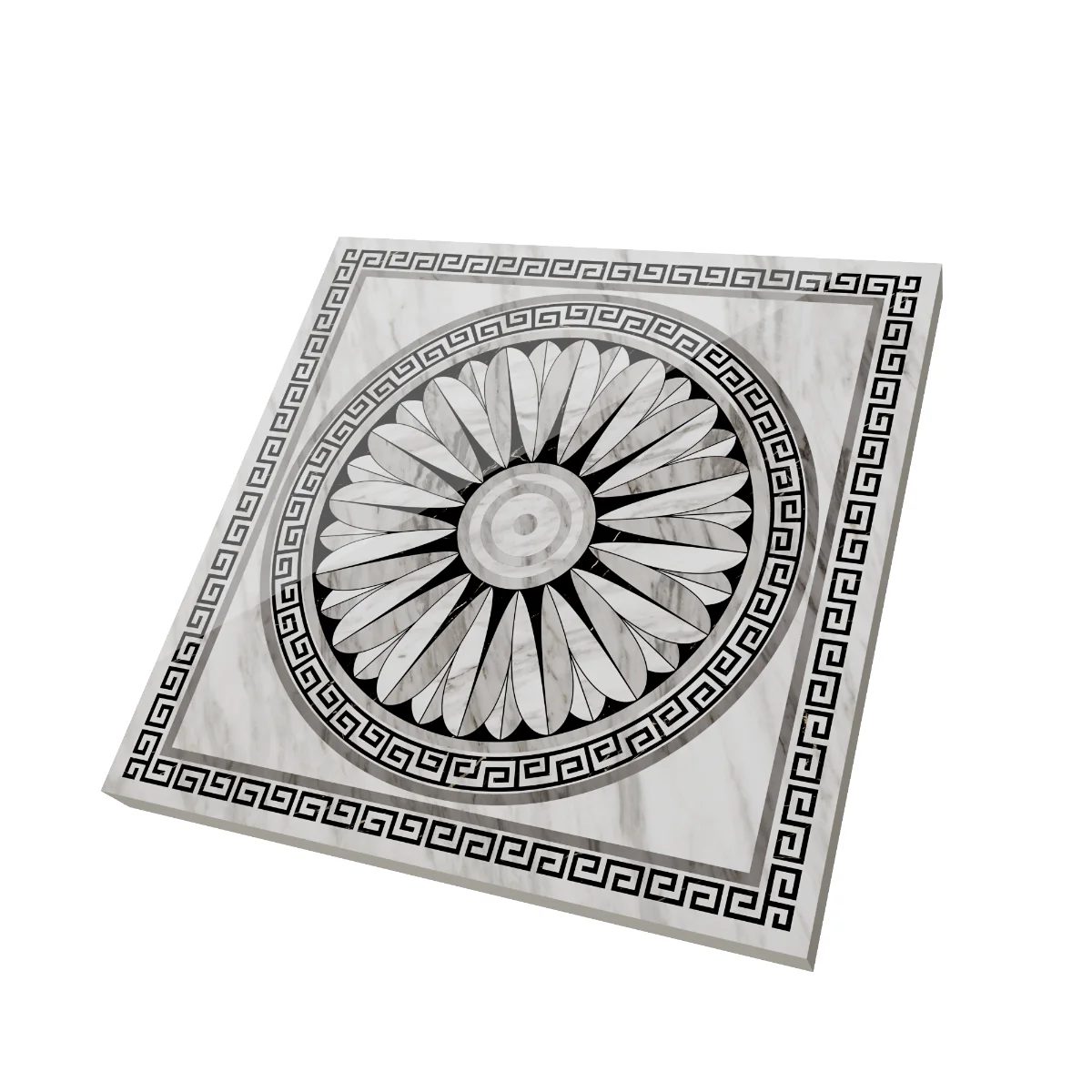 Gresie Portelanata Exterior / Interior Carrara Decor Grey 60 x 60 cm Lucioasa