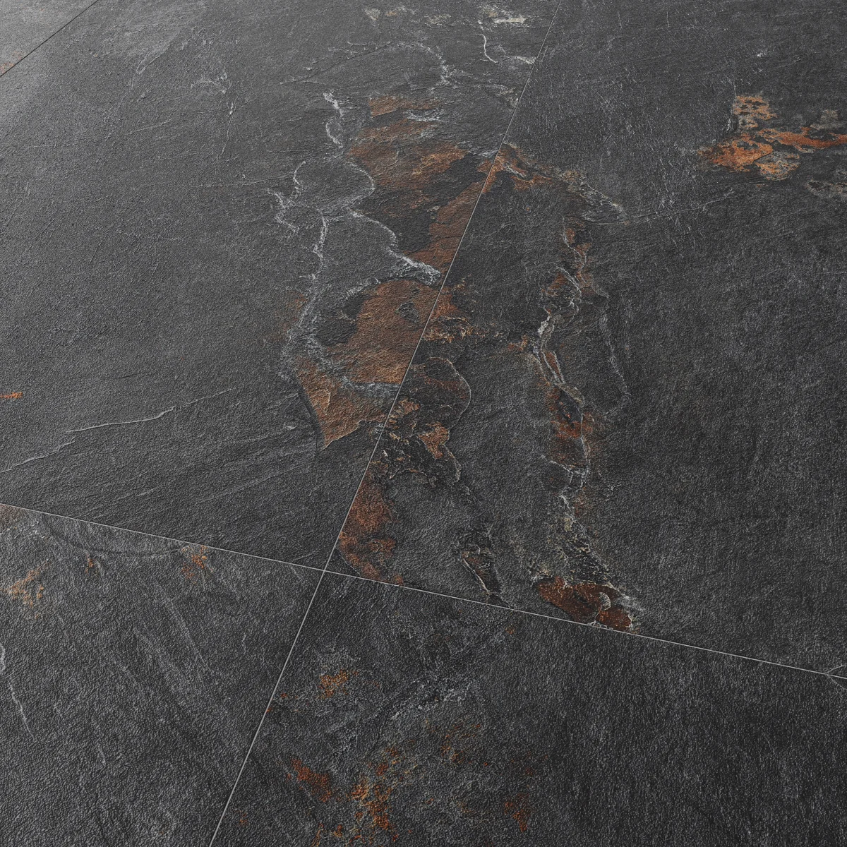 Gresie Exterior / Interior Portelanata Stone Rust Nero 60 x 120 cm Mata Rectificata Tip Piatra Naturala