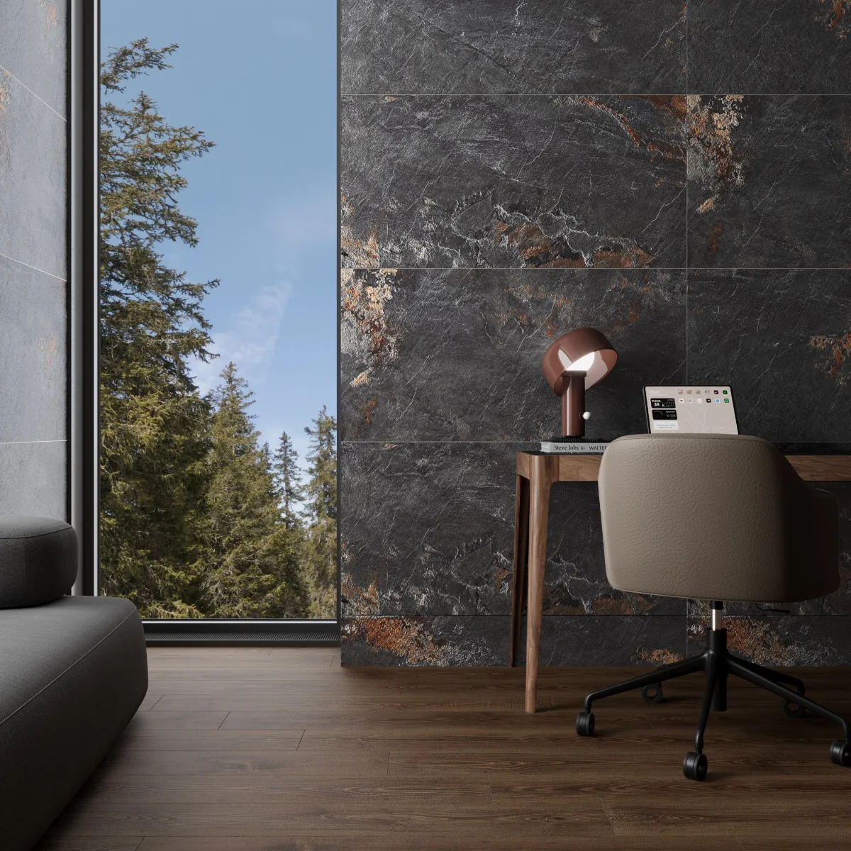 Gresie Exterior / Interior Portelanata Stone Rust Nero 60 x 120 cm Mata Rectificata Tip Piatra Naturala