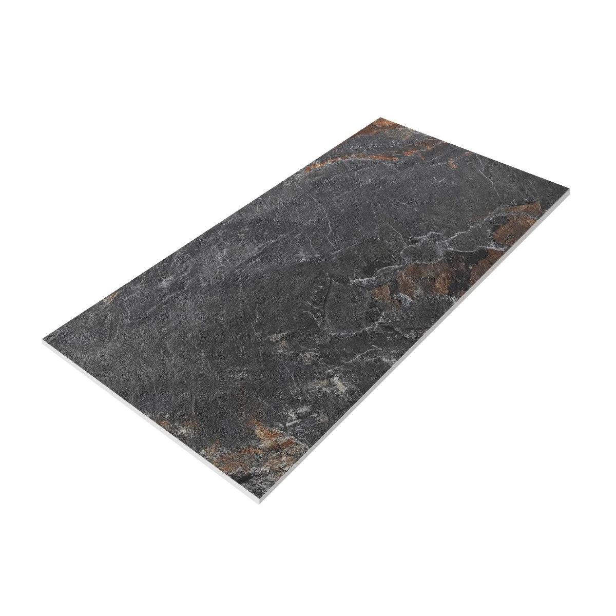 Gresie Exterior / Interior Portelanata Stone Rust Nero 60 x 120 cm Mata Rectificata Tip Piatra Naturala