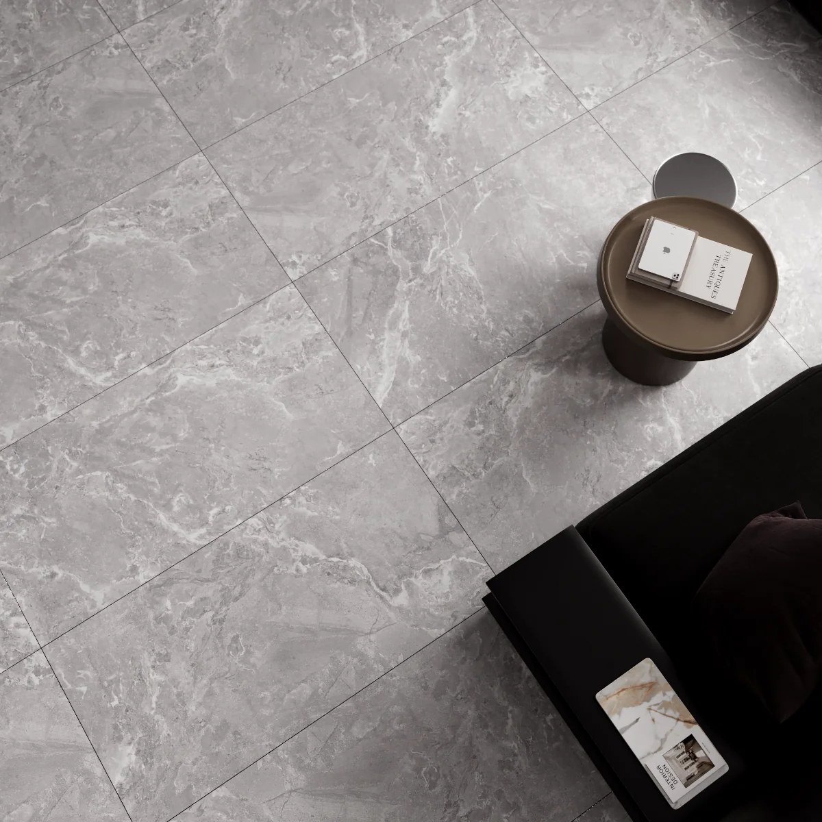 Gresie Antiderapanta Exterior/Interior Snake Stone Silver 60 x 120 cm Mata Portelanata Rectificata Aspect Ciment